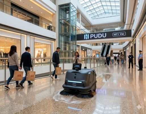 Robô de limpeza para shopping: eficiência em grandes áreas